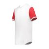 Augusta Sportswear Cutter+ Full Button Baseball Jersey White/Scarlet L view 1