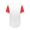 Augusta Sportswear Cutter+ Full Button Baseball Jersey White/Scarlet L view 3