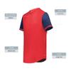Augusta Sportswear Cutter+ Full Button Baseball Jersey Scarlet/Navy S view 4