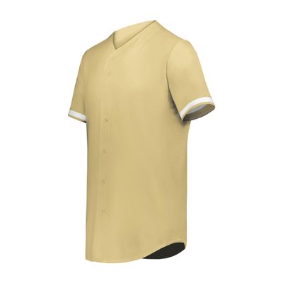 Augusta Sportswear Cutter+ Full Button Baseball Jersey Vegas Gold/White S