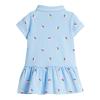 UNIYOUTH Girl's Polo Dress, Ruffle Pique Shirtdress School Uniform for Kids Toddler Baby Children with Short Sleeve, Ice Cream-Blue, 5T view 2