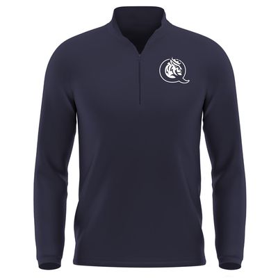 Campus Lab Queens University of Charlotte Adult Men's Active Sport 1/4 Zip Pullover Left Chest Logo, Navy, Large