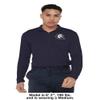 Campus Lab Queens University of Charlotte Adult Men's Active Sport 1/4 Zip Pullover Left Chest Logo, Navy, Large view 3