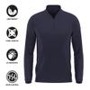 Campus Lab Queens University of Charlotte Adult Men's Active Sport 1/4 Zip Pullover Left Chest Logo, Navy, Large view 4