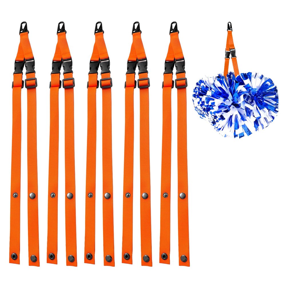 Adjustable Pom Pom Holder - Protective Cheer Accessory - Orange, 1 Pack