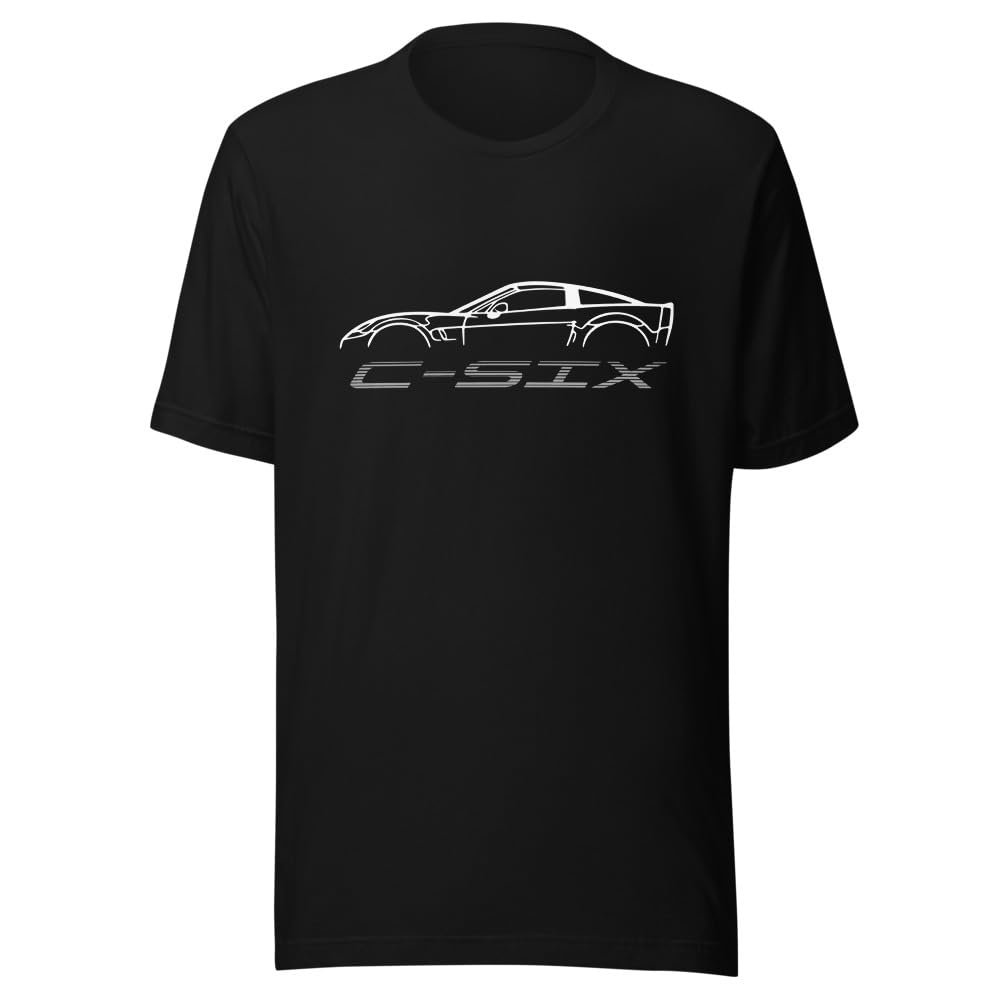 Sports Car C6 Lines Sixth Gen Vette Drivers Custom Unisex t-Shirt Black