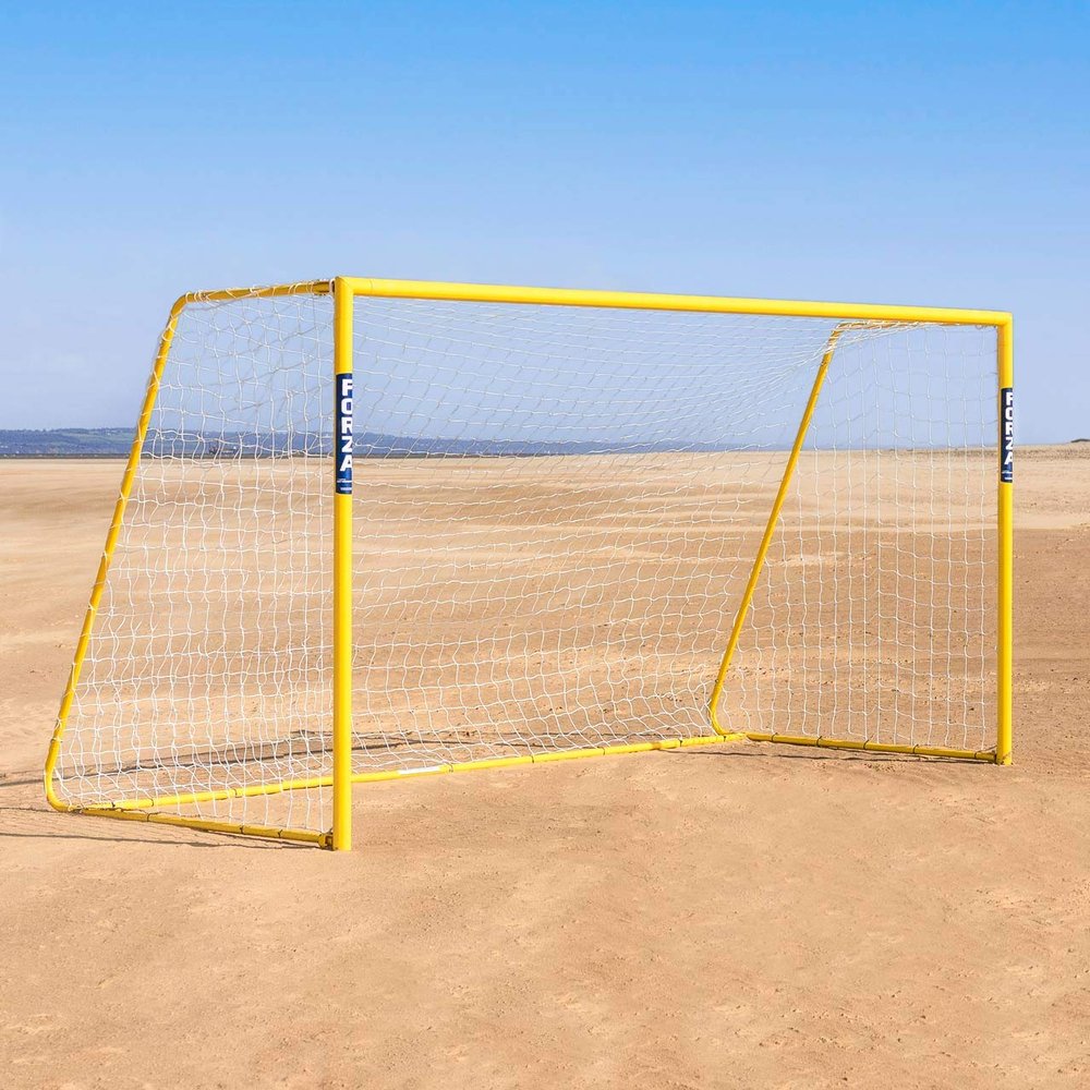 FORZA Aluminum Beach Soccer Goals | Portable & Easy to Move | Weatherproof & Long Lasting | 2 Sizes and Styles (Alu60, 18ft x 7.3ft (Single))