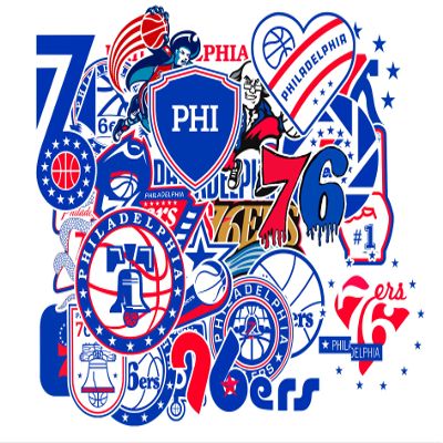 25 PCS Philadelphia American 76ers Basketball Stickers for Water Bottle, Laptop, Bicycle, Computer, Motorcycle, Travel Case, Car Decal Decoration Sticker