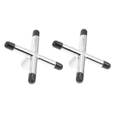 Yardwe 2pcs Metal Pool Bridge Cue Supports Billiard Cue Bridge Accessories for Snooker American Tables Portable Silver Holders with Durable Design