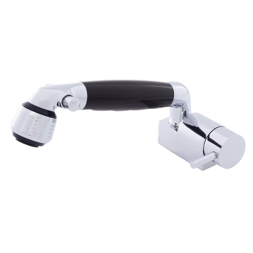 Ambassador Marine Aidack- Pull-Out Deck Tap (Cold Only) (Classic Black Sprayer, 6' Stainless Steel Hose) (Chrome/Black) 134-1734-CK-W