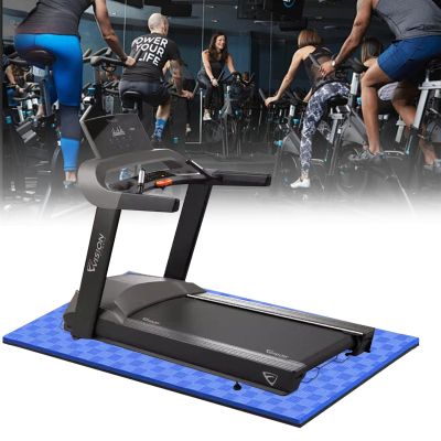Exercise Equipment Mat - Treadmill Mat Exercise Bike Mat, Elliptical Mat, Sound Insulation And Shock Absorption Non Slip Mat Protect The Floor Compatible With All Fi(Size:100x200cm,Color:blue+black)