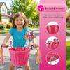 Bike Basket Kids, Pink Girls Bike Basket Front Bike Accessories, Kids Bicycle Basket with Stickers, Bike Bell, Windmill, and 1 Pairs Colorful Ribbons Tassels (Pink Basket) view 2