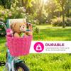Bike Basket Kids, Pink Girls Bike Basket Front Bike Accessories, Kids Bicycle Basket with Stickers, Bike Bell, Windmill, and 1 Pairs Colorful Ribbons Tassels (Pink Basket) view 3