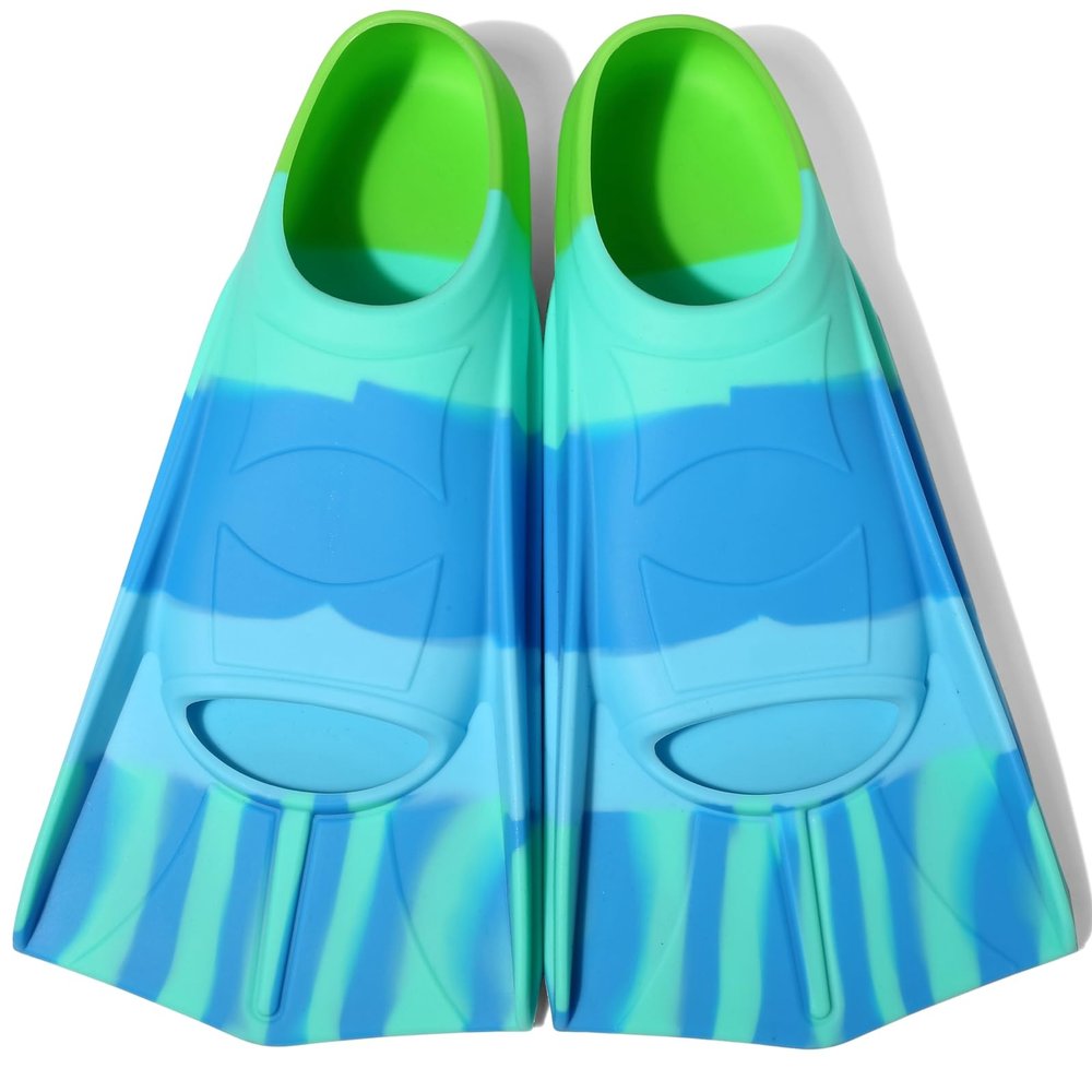 Azuunye Kids Swim Fins,Short Swimming Flippers,Swim Training Fins for Lap Swimming,for Children Girls Boys Beginners