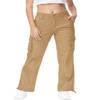 Gopune Women's Hiking Cargo Pants Lightweight Outdoor Travel Work Casual Cotton Pants with 7 Pockets Khaki,2XL view 2