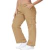 Gopune Women's Hiking Cargo Pants Lightweight Outdoor Travel Work Casual Cotton Pants with 7 Pockets Khaki,2XL view 4