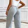 HOPYOP Women's Casual Joggers Pants V Crossover High Waisted Baggy Lounge Bottoms Pants Leggings (US, Alpha, Large, Regular, Regular, Gray) view 2