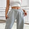 HOPYOP Women's Casual Joggers Pants V Crossover High Waisted Baggy Lounge Bottoms Pants Leggings (US, Alpha, Large, Regular, Regular, Gray) view 3