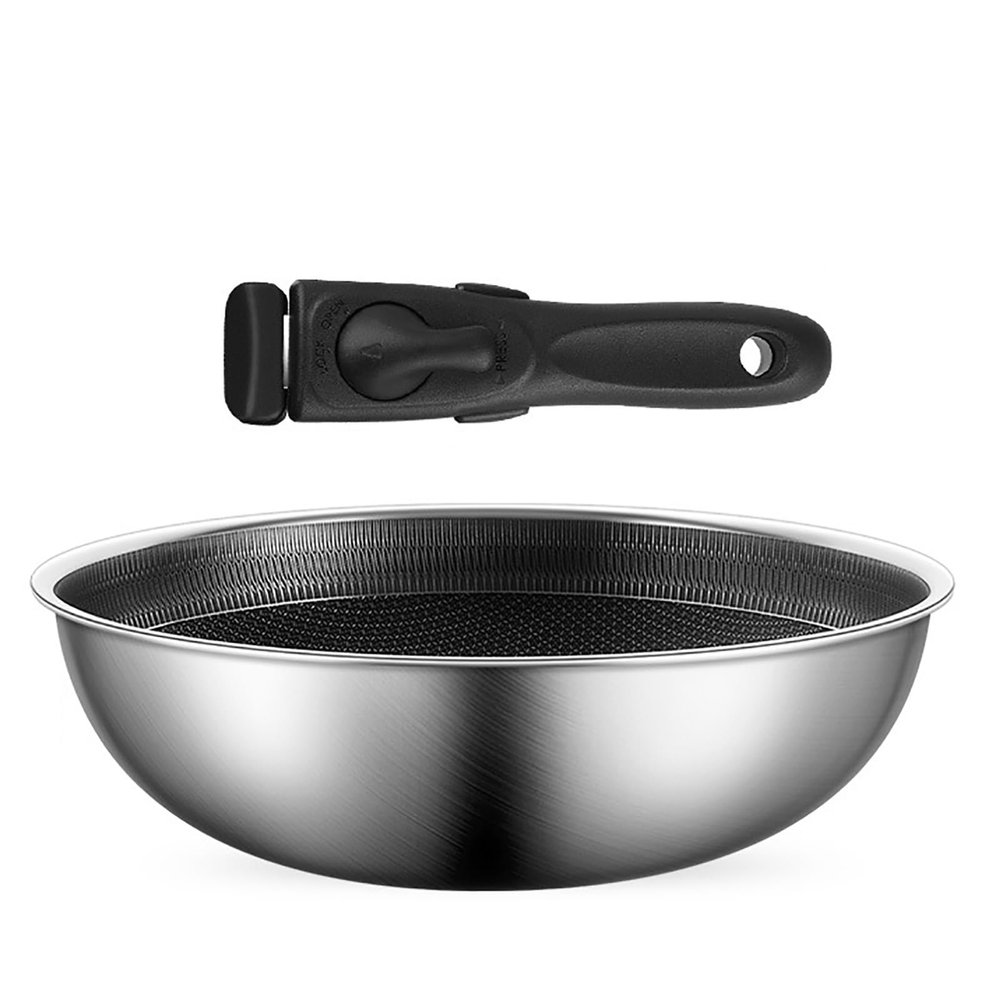 FAIRE 11in/10.2in Nonstick Camping Cookware, Camping Pot Works on Induction and All Cooktops, Perfect Stir Fry Cooking (Size : 28CM/11.0IN)