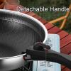 FAIRE 11in/10.2in Nonstick Camping Cookware, Camping Pot Works on Induction and All Cooktops, Perfect Stir Fry Cooking (Size : 28CM/11.0IN) view 4