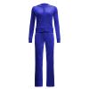Womens Casual Velour Tracksuit Full Zip Casual Long Sleeve Hoodie Jackets Workout Jogging Pants Sweatsuit Velvet Suits view 4