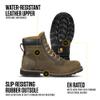 Carhartt Frontier Men's 6" Leather Soft Toe Work Boot, Safety Slip Resistant and Waterproof, Mossy Brown - 10.5 W view 3