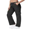 Gopune Women's Hiking Cargo Pants Lightweight Outdoor Travel Work Casual Cotton Pants with 7 Pockets Black,3XL view 4