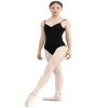 JUODVMP Camisole Ballet Dance Leotards For Women with Adjustable Straps and Pinched front, 8D-C20I-Black,XL, X-Large view 1