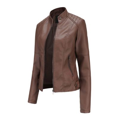 Womens Faux Leather Jackets Fall Fashion 2024 Outfits Moto Biker Coat Open Front Cropped Coat Outwear Motorcycle Jacket