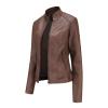 Womens Faux Leather Jackets Fall Fashion 2024 Outfits Moto Biker Coat Open Front Cropped Coat Outwear Motorcycle Jacket view 1