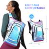 Coolfel Hydration Pack, Hydration Backpack with 2L Hydration Bladder, Festival Essential Water Backpack, Lightweight Hydration Bag Hydropack Hydro for Running, Biking, Music Festival Gear, Rave view 2