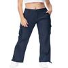 Gopune Women's Hiking Cargo Pants Lightweight Outdoor Travel Work Casual Cotton Pants with 7 Pockets Navy,S view 2