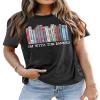 Books Shirts for Women Reading T-Shirt Book Lover Tops Funny Readers Gifts Clothes Casual Librarian Tees Grey view 2