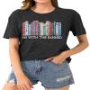 Books Shirts for Women Reading T-Shirt Book Lover Tops Funny Readers Gifts Clothes Casual Librarian Tees Grey view 3
