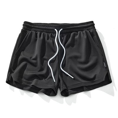 AIMPACT Mens Mesh Running Shorts Gym Athletic Workout Shorts for Men 3 inch Sports Shorts with PocketBlack L