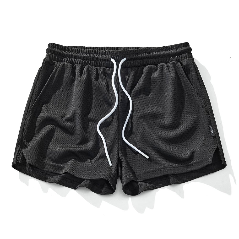 AIMPACT Mens Mesh Running Shorts Gym Athletic Workout Shorts for Men 3 inch Sports Shorts with PocketBlack L