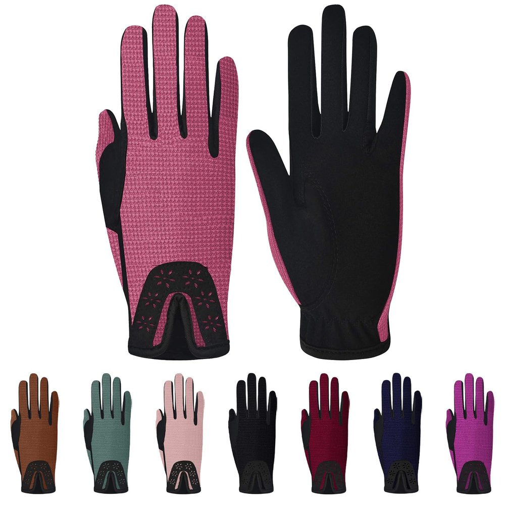 Thapower Kids Horse Riding Gloves Girls Youth Equestrian Gloves Summer Winter Outdoor Sports Horseback Riding Glove Cycling Biking Driving Gardening Mittens