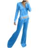 Womens Casual Velour Tracksuit Full Zip Casual Long Sleeve Hoodie Jackets Workout Jogging Pants Sweatsuit Velvet Suits view 1