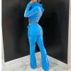 Womens Casual Velour Tracksuit Full Zip Casual Long Sleeve Hoodie Jackets Workout Jogging Pants Sweatsuit Velvet Suits view 4