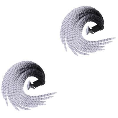Kisangel 2pcs Motorcycle Helmet Half Ornament Braid Wig Decoration Motorcycle Helmet Addon Pu Glue Included
