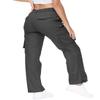 Gopune Women's Hiking Cargo Pants Lightweight Outdoor Travel Work Casual Cotton Pants with 7 Pockets Drawstring Ankle Cuffs Deep Grey,XL view 1