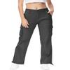 Gopune Women's Hiking Cargo Pants Lightweight Outdoor Travel Work Casual Cotton Pants with 7 Pockets Drawstring Ankle Cuffs Deep Grey,XL view 2