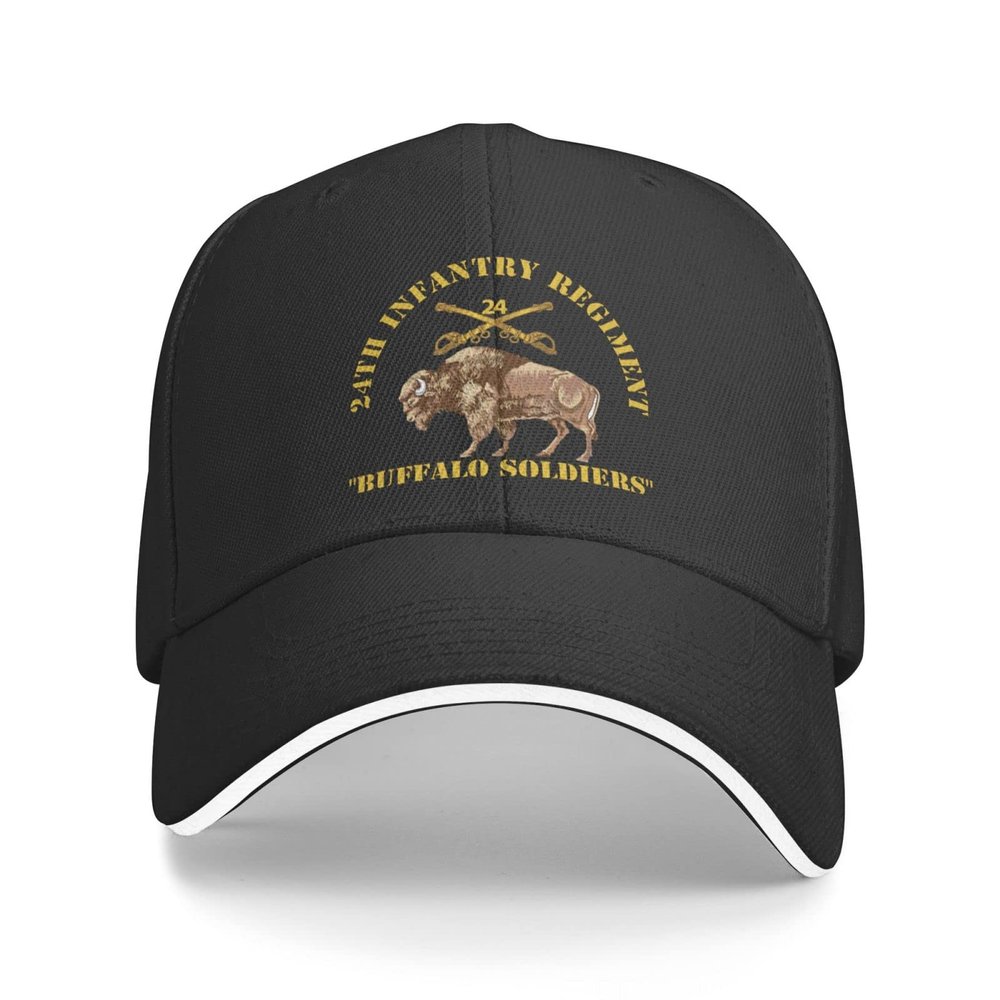 24th Infantry Regiment Baseball Cap Adjustable Fashion Casquette Casual Duck Tongue Hat for Men Women52 Black