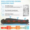 ATEPA Down Sleeping Bag for Adults, 650FP Recycled 45F 50F 3 Season Ultralight Compact Sleeping Bags with Compression Sack for Backpacking Camping Hiking, Can Be Attached to Pad, Bulwark 300 Black view 3