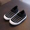 Toddler Little Girls Boys Lightweight Sports Shoes Spring Summer Stripe Mesh Breathable Flat Casual Sneakers (Black, 10 Little Child) view 3