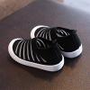 Toddler Little Girls Boys Lightweight Sports Shoes Spring Summer Stripe Mesh Breathable Flat Casual Sneakers (Black, 10 Little Child) view 4