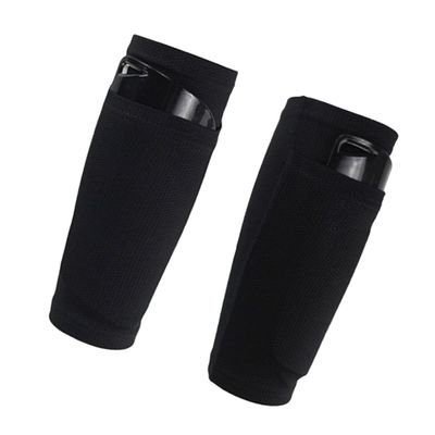 Sosoport High Elastic Shin Guard Socks Calf Sleeves Breathable Mesh Shin Guards for Football Running and Sports Black