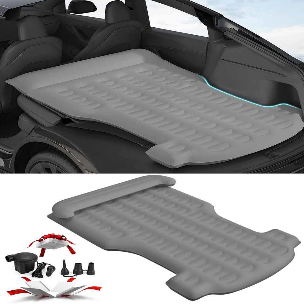 Braveking1 Air Mattress for Tesla Model Y 2020-2023, 660lb Weight Capacity Inflatable Camping Bed with Electric Pump & Headrest Sleeping Pad for Outdoor Camping Travel Portable Air Couch Mat, Size