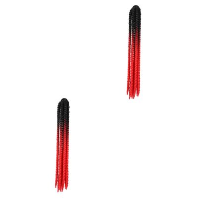 Kisangel 2pcs Motorcycle Braid Wig Ornament Reusable Decorative Accessory for Unisex Easy Installation Stylish Colors Material