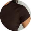 Abardsion Women Casual Raglan Sleeve Crewneck Slim T Shirts - 2026 Spring Summer Basic Activewear Going Out Tops(Dark Brown, L) view 4